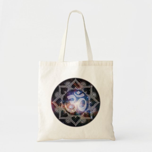 Cosmic Om Mandala Tragetasche (Vorne)