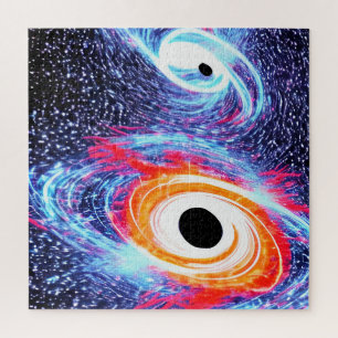 Cosmic Orange Red and Blue Black Holes Landschaft