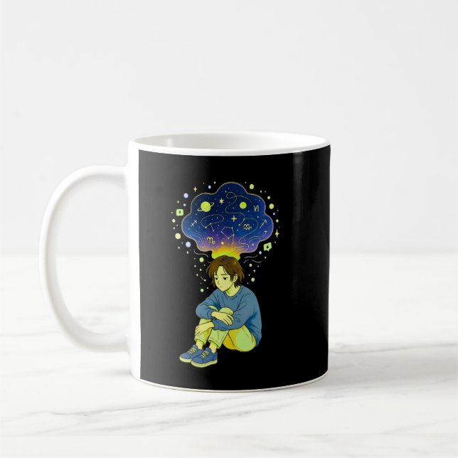 Cosmic Overthinking • Spiritual Mind Overflow Kaffeetasse (Links)
