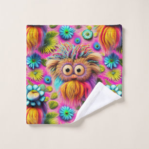 Cosmic Owl Trippy Hippie Psychedelic Original Waschlappen