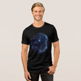 Cosmic Panther with Glowing Blue Eyes Tri-Blend Shirt