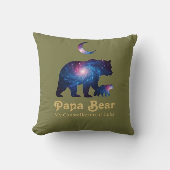 Cosmic Papa Bär & Jungtier Kissen (Vorderseite)