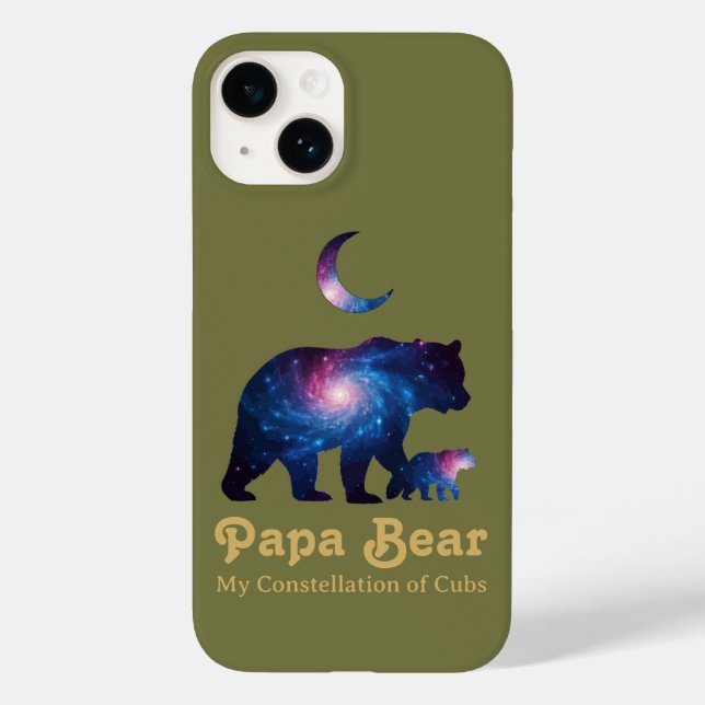 Cosmic Papa Bear & Cub Case-Mate iPhone 14 Hülle (Rückseite)