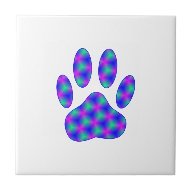 Cosmic Paw Print Fliese (Vorderseite)