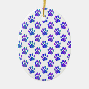 Cosmic Paw Print Pattern Keramik Ornament