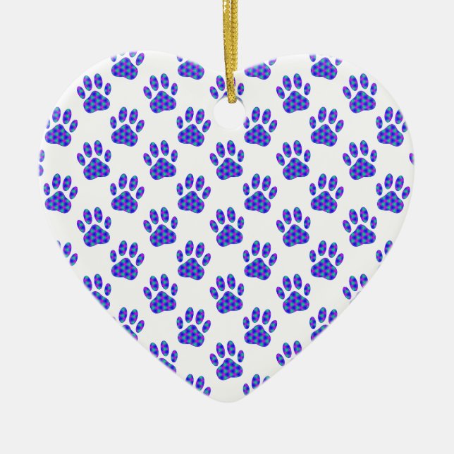Cosmic Paw Print Pattern Keramikornament (Vorne)
