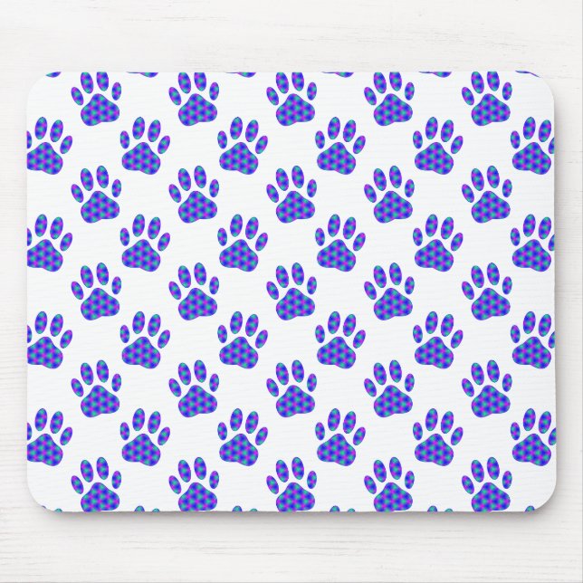 Cosmic Paw Print Pattern Mousepad (Vorne)