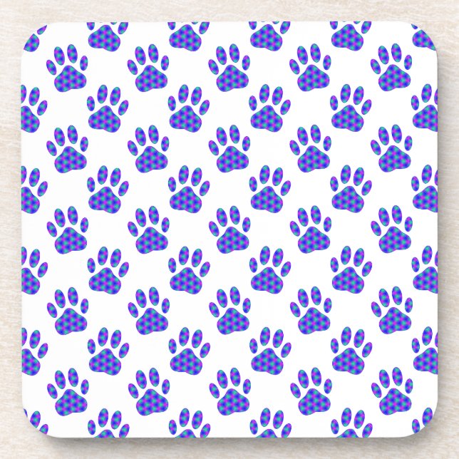 Cosmic Paw Print Pattern Untersetzer (Vorderseite)
