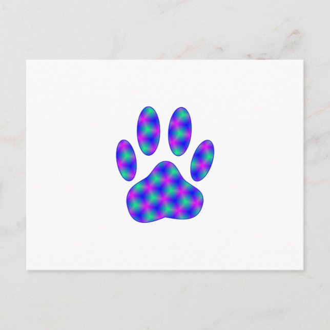 Cosmic Paw Print Postkarte (Vorderseite)