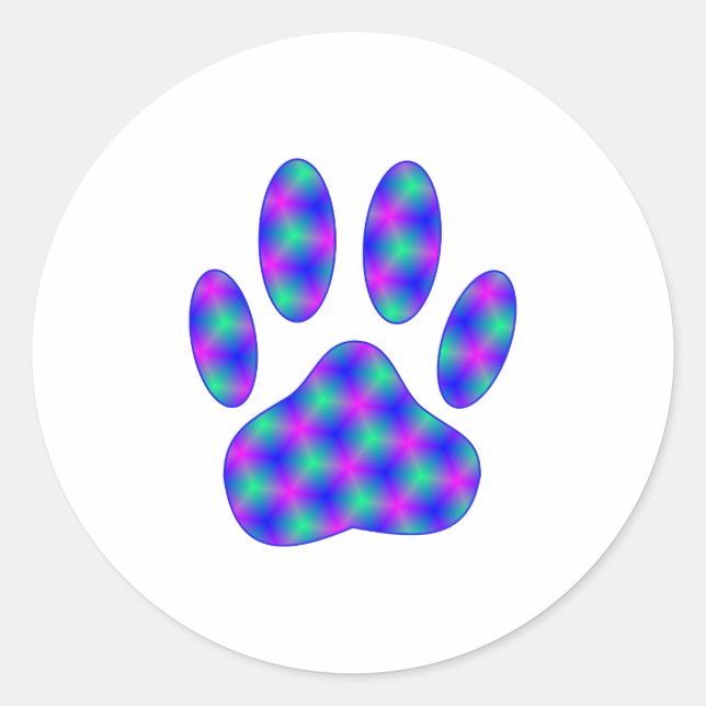 Cosmic Paw Print Runder Aufkleber (Vorderseite)