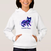 Cosmic Paws Galaxy Katzen Hoodie für Kinder