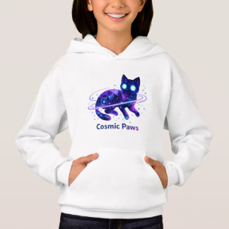 Cosmic Paws Galaxy Katzen Hoodie für Kinder