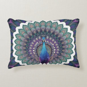 Cosmic Peacock Mandala Throw Pillow Dekokissen