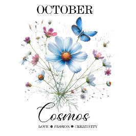 Cosmic Petals • October Birth Flower Notebook  Planer