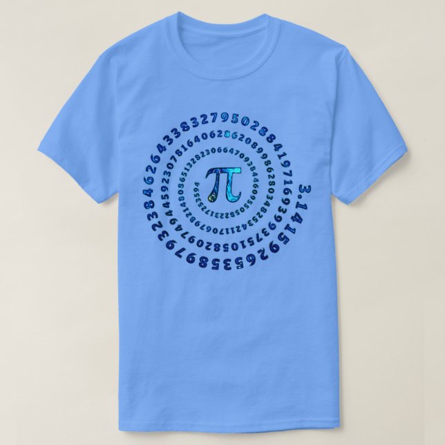 Cosmic Pi Spiral Mathematics Pi Day Universe Galax T-Shirt (Design vorne)