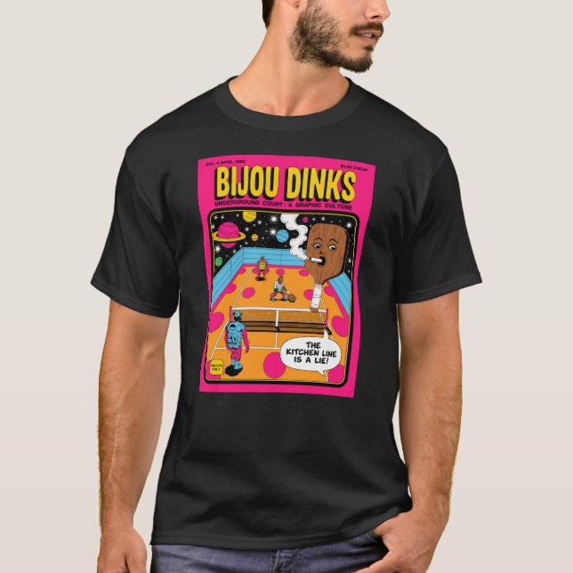 Cosmic Pickleball Paddle Mascot Culture T-Shirt (Vorderseite)
