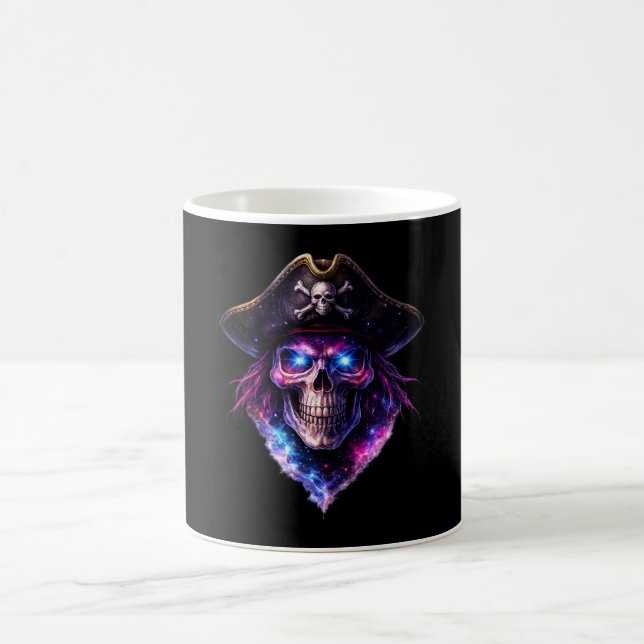 Cosmic Pirate Skull Galaxy Coffee Mug Kaffeetasse (Mittel)