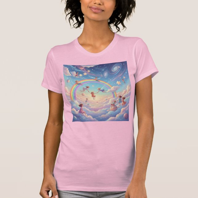 Cosmic Playground Inner Child in Heaven’s Rainbow T-Shirt (Vorderseite)