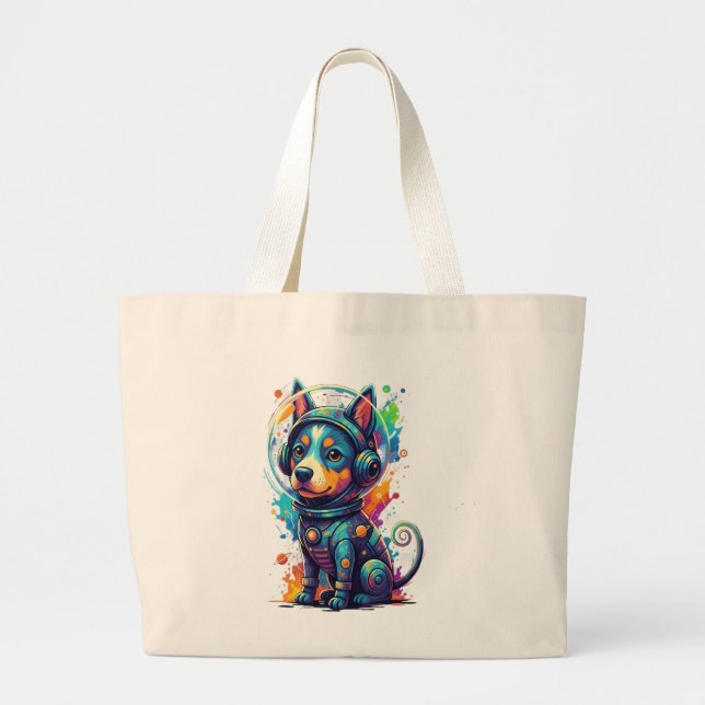 Cosmic Pup Astronaut - Tote Jumbo Stoffbeutel (Vorne)