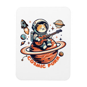 Cosmic Purr - Astro Gitarrist Katze Magnet
