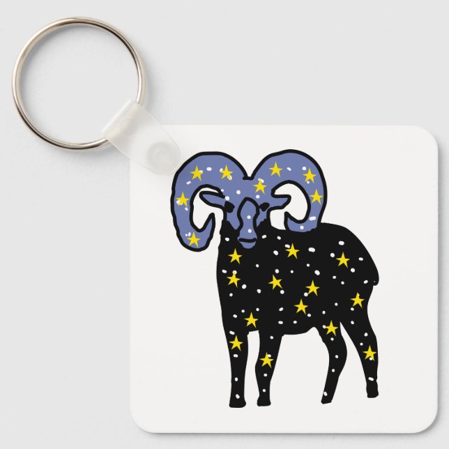 Cosmic Ram Keychain | Minimal Silhouette Schlüsselanhänger (Vorderseite)