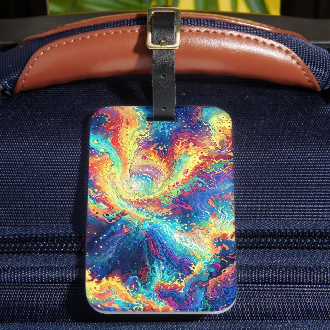 Cosmic Reaction - Vibrant and Colorful Abstract Gepäckanhänger (Vorderseite Insitu 2)