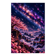 Cosmic Sakura: Galaktische Nacht Himmelsgalaxie Ku