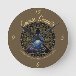 Cosmic Serenity Meditation | Galaxy Mandala  Runde Wanduhr