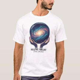 Cosmic Silent Night Galaxy Snow Globe T-Shirt