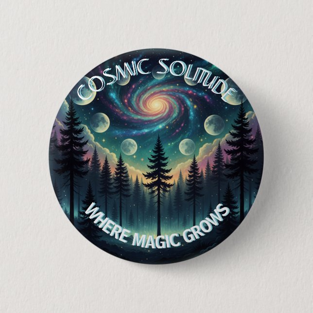 Cosmic Solitude Galaxy Forest • Mondphasen Button (Vorderseite)