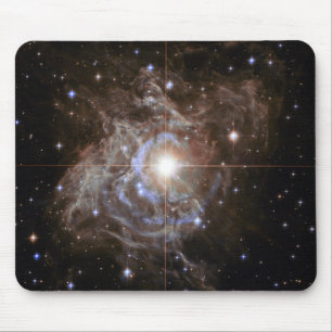 Cosmic Star Holiday Wreath Mousepad