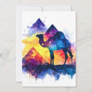 Cosmic Starry Night Egyptian Camel Landschaft Ankündigung
