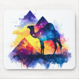 Cosmic Starry Night Egyptian Camel Landschaft Mousepad