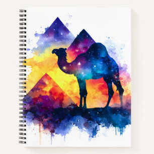Cosmic Starry Night Egyptian Camel Landschaft Notizbuch
