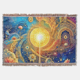 Cosmic Sun Mandala Art Decke