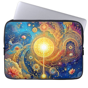 Cosmic Sun Mandala Art Laptopschutzhülle