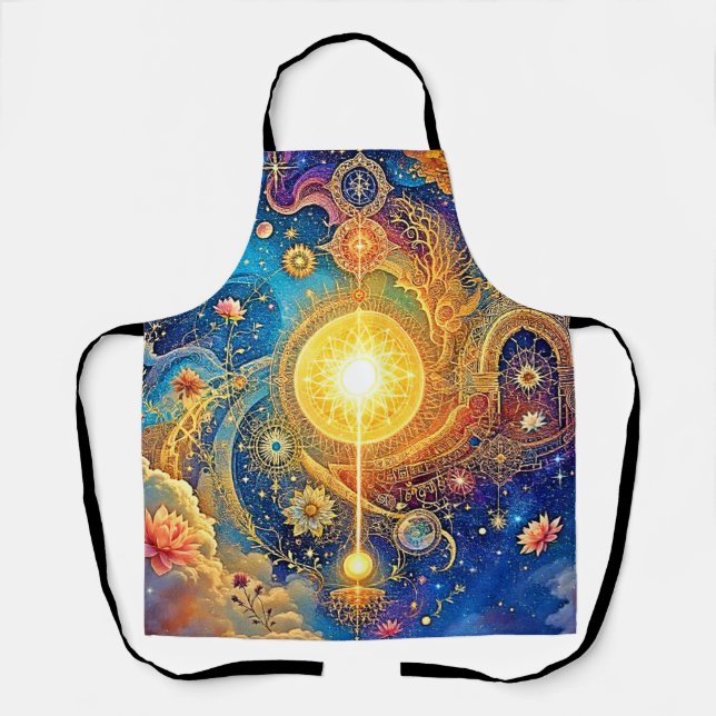 Cosmic Sun Mandala Art Schürze (Vorderseite)