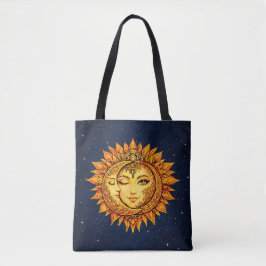 Cosmic Sun Moon Boho Goddess Celestial Mandala Art Tasche
