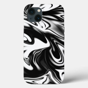 "Cosmic Swirl: Das Schwarz-Weiß-Marmor-Elegante Case-Mate iPhone Hülle
