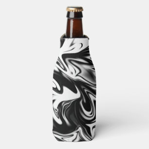 "Cosmic Swirl: Das Schwarz-Weiß-Marmor-Elegante Flaschenkühler