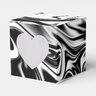 "Cosmic Swirl: Das Schwarz-Weiß-Marmor-Elegante Geschenkschachtel