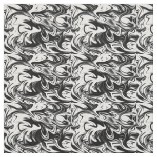 "Cosmic Swirl: Das Schwarz-Weiß-Marmor-Elegante Stoff