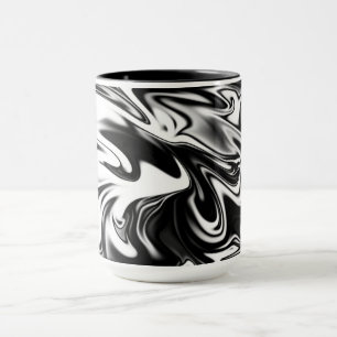 "Cosmic Swirl: Das Schwarz-Weiß-Marmor-Elegante Tasse