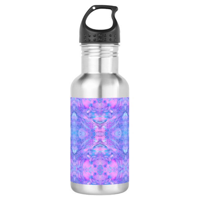 Cosmic Swirt Pattern - Orientalische Fantasie Abst Edelstahlflasche (Vorderseite)