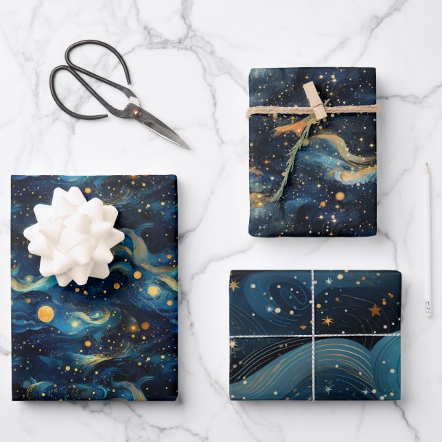 Cosmic Symphony: Celestis Music Art Design Geschenkpapier Set (Vorderseite)