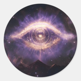Cosmic Third Eye Awakening - Spiritual Awareness Runder Aufkleber
