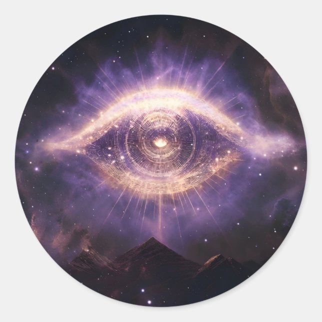 Cosmic Third Eye Awakening - Spiritual Awareness Runder Aufkleber (Vorderseite)