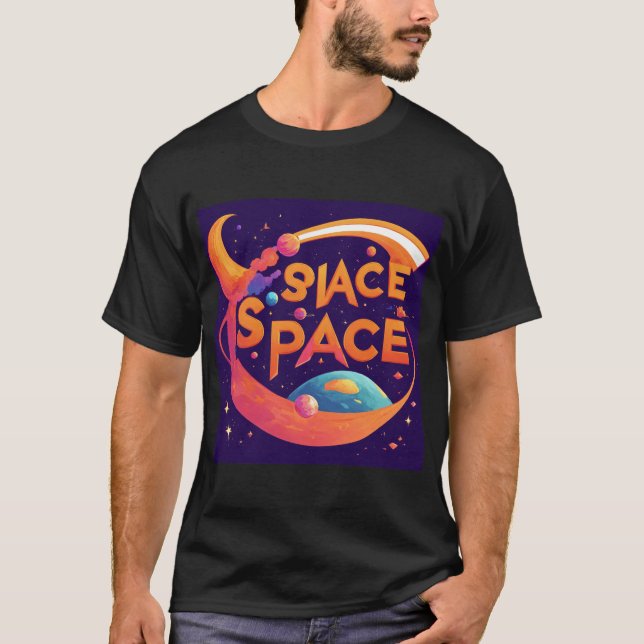 Cosmic Throw: Design von Space-Themed Logos T-Shirt (Vorderseite)