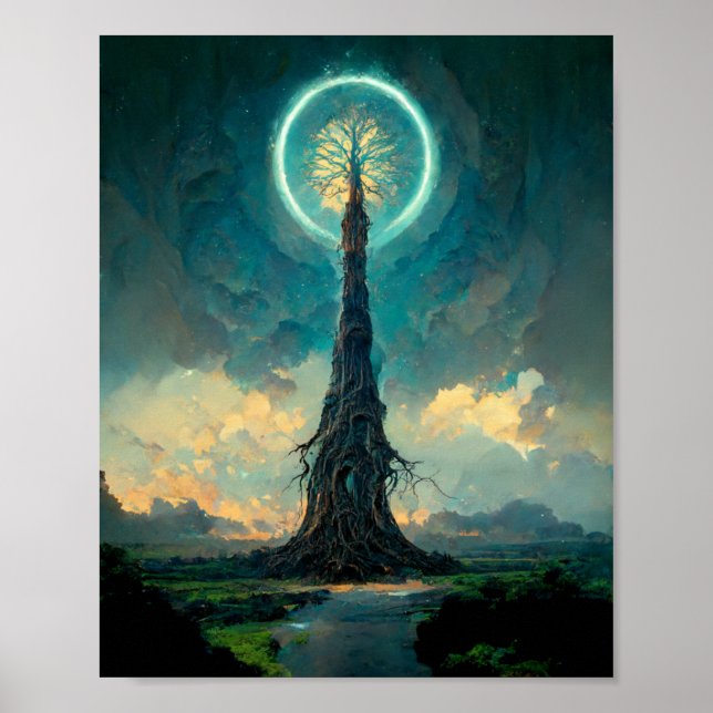 Cosmic Tree Fantasy Art Poster (Vorne)