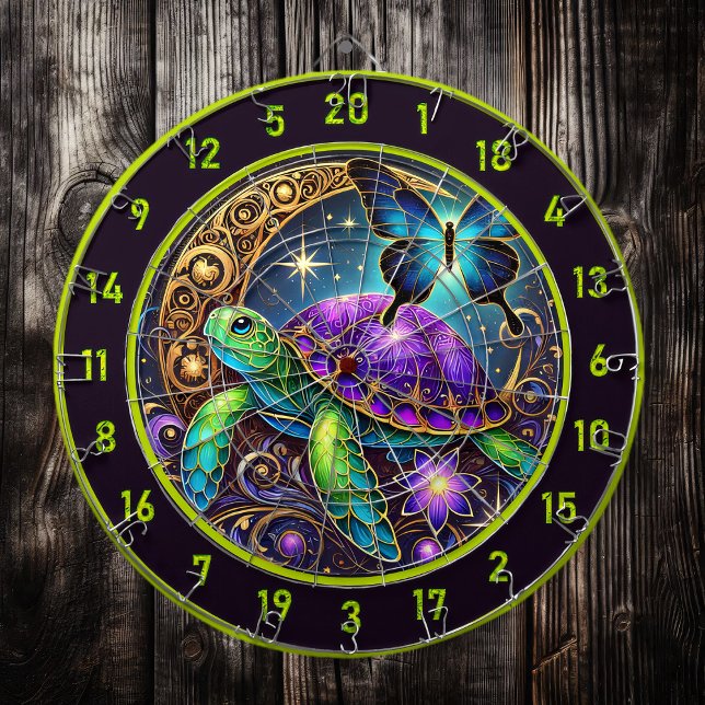 Cosmic Turtle and Butterfly Lodge Art Dartscheibe (Von Creator hochgeladen)